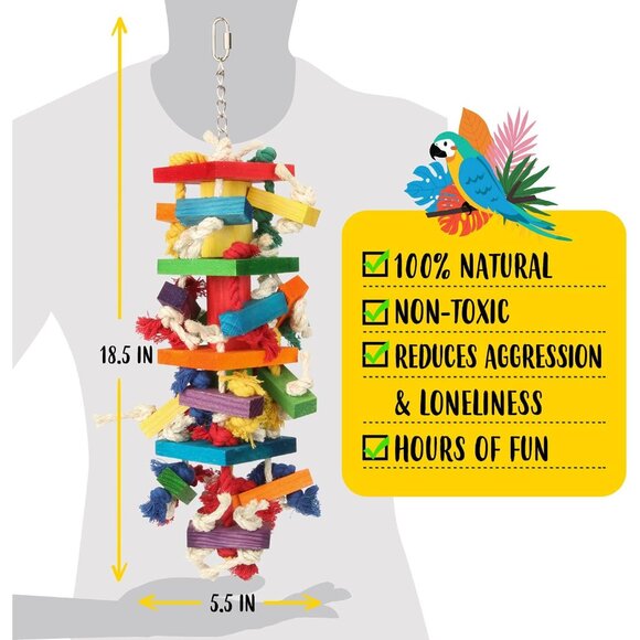 Macaw Toys, Extra Large Parrot Toys, Bird Toys for Parrots African Grey, Amazon - Picture 4 of 7